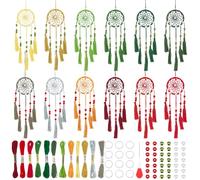 INFUNLY 12 Set DIY Mini Dream Catcher Kit - Colorful Dream Catchers - Wall Hanging - Bohemian Handmade - Christmas Bedroom Home Room Decoration