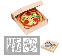 INFUNLY 14 Pcs 3D Pizza Die Cut for Card Making Food Pan Cutting Dies Pizza Box Carbon Steel Template Kitchenware Metal Embossing Stencils for DIY Scrapbooking Photo Album Craft