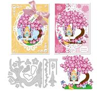 INFUNLY 15 Pcs Fairy Swing Die Cuts Tree Swing Metal Dies 4.4x7 Inch Flower Butterfly Carbon Steel Cutting Dies Scrapbook Card Making Embossing Stencil for DIY Paper Craft Album Decor