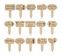 INFUNLY 15PCS Color Wooden Plant Markers Inspirational Words Plant Label Stakes 3X2 Flower Pattern Nursery Plant Tags T-Type Garden Labels for Outdoor Indoor Patio Succulent Potted Plants Decor