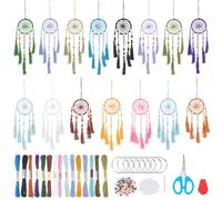INFUNLY 15PCS DIY Small Dream Catcher Kits for Beginners Handmade Dreamcatcher Kit for Starters DIY Mini Hanging Ornament Making Kit for Bedroom Car Mirror Keychain Bag Bohemian Decoration Craft Gift