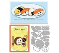 INFUNLY 16 Pcs Sushi Die Cut for Card Making Food Cutting Die Sauce Jar Metal Die Cuts Cute Sushi Cutting Dies Tableware Embossing Stencils for DIY Scrapbooking Paper Card Photo Album Craft