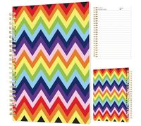 INFUNLY 160-Page Rainbow Wave Notebook 5.5 x 8.3 Inch A5 Ripple Spiral Journal Colorful Line Notebooks Retro Art Writing Pad for Office School Note Taking Travel Diary Gift, Colorful