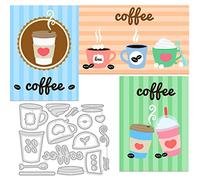 INFUNLY 16pcs Christmas Coffee Cup Cutting Dies Tea Cup Metal Die Cuts Embossing Stencils Tool for Card Making DIY Scrap-Booking Album Decorative