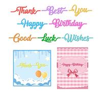 INFUNLY 16pcs Word Die Cut for Card Making Believe Blessed Die Cuts Positive Word Metal Cutting Dies Happy Birthday for DIY Scrap-Booking Card Crafts Photo Album Decorative