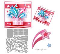 INFUNLY 18 Pcs Star Box Die Cuts Planet Die Cut for Card Making Star Burst Dies Shooting Stars Metal Dies Banner Flag Embossing Stencils for DIY Scrapbooking Paper Card Photo Album Craft