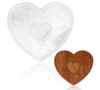 INFUNLY 1Pc Heart Puzzle Router Template 10.6x9.8 Inch/27x25 cm Acrylic Router Inlay Template Jigsaw Heart Router Guide for Woodworking Kitchen DIY Crafts