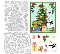 INFUNLY 2 Set Christmas Trees Die Cuts for Card Making Gifts Bows Cutting Dies Star Heart Metal Die Cuts Snowmen Cutting Dies Stencils for DIY Scrapbooking Album Decorative Embossing Paper Crafts