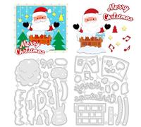 INFUNLY 2 Set Funny Santas Die Cuts for Card Making Guitars Cutting Dies Bows Santa Claus Metal Die Cuts Musical Notes Cutting Dies Stencils for DIY Scrapbooking Album Decor Embossing Paper Crafts
