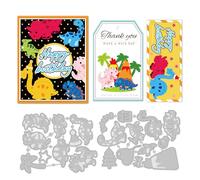 INFUNLY 21 Pcs Cute Dinosaurs Die Cut for Card Making Volcanoes Cutting Dies Jurassic Cutting Embossing Templates Cartoon Dinosaur Metal Cutting Dies for DIY Scrapbooking Photo Album Craft