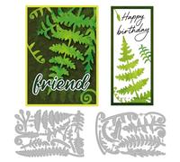 INFUNLY 21 Pcs Fern Die Cuts for Card Making Leaf Metal Cutting Dies 4.37x6.38 Plants Frame Embossing Stencil Border Cutting Dies Fern Layered Die Cuts for DIY Scrapbooking Card Photo Album Craft