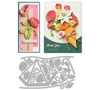 INFUNLY 24Pcs 3D Bouquet Cutting Die for Card Making Wedding Flower Die Cuts Leaf Metal Dies Floral Layered Embossing Templates for DIY Scrapbooking Photo Album Craft Decorative