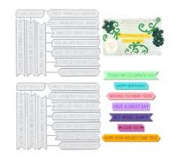 INFUNLY 24pcs Words Cutting Dies Happy Birthday Words Metal Die Cuts Dialog Frame Cutting Dies Best Wishes Inspirational Word Embossing Stencils for Card Making Birthday Party DIY Craft Scrapbooking