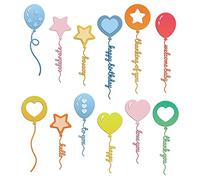 INFUNLY 26PCS Balloons Die Cuts for Card Making Happy Birthday Metal Cutting Dies Words Embossing Dies Cut Template for Anniversary Birthday Party DIY Scrapbooking Craft Albums Gift Card Decor