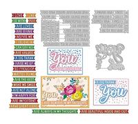 INFUNLY 26PCS Inspirational Word Die Cuts I Love You Valentine Metal Cutting Dies You Are Important Embossing Dies Cut Template for Anniversary Birthday Party DIY Craft Scrapbooking Card Making