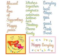 INFUNLY 27pcs Words Cutting Die Metal Dies Cut Daily Languages Embossing Stencil Template for DIY Paper Art Craft Scrap-Booking Photo Album Decor