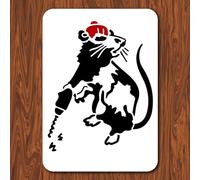 INFUNLY 29.7x21cm/11.6X8.2Inch A Mouse Drilling A Hole Banksy Painting Stencil Reusable Banksy Street Draffiti Stencil Banksy Style Pattern Art Stencil for Painting on Wall Tile Canvas Furniture Paper