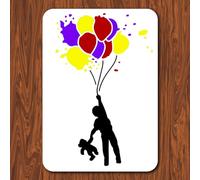 INFUNLY 29.7x21cm/11.6X8.2Inch Banksy The Person Holding The Balloon Painting Stencil Reusable Banksy Street Draffiti Stencil Banksy Style Pattern Art Stencil for Painting on Wall Tile Canvas Paper