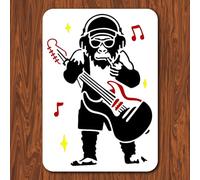 INFUNLY 29.7x21cm/11.6X8.2Inch Monkey Playing Guitar Banksy Painting Stencil Reusable Banksy Street Draffiti Stencil Banksy Style Pattern Art Stencil for Painting on Wall Tile Canvas Furniture Paper