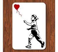 INFUNLY 29.7x21cm/11.6X8.2Inch The Boy Chasing Balloons Banksy Painting Stencil Reusable Banksy Street Draffiti Stencil Banksy Style Pattern Art Stencil for Painting Wall Tile Canvas Furniture Paper