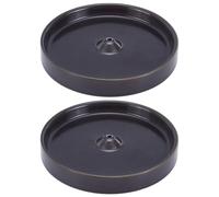 INFUNLY 2PCS Black Incense Sticks Burner Ceramics Mosquito Sticks Holder 4.2" Round Incense Holder for Stick with 3.5mm Hole for Home Office Meditation Yoga Relaxation Pool Side Patio Camping