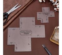 INFUNLY 2pcs Box Corner Template for Bag Making 7.8"/3.9" Cutting Corners Template Clear Acrylic Quilting Box Corner Stencil for Beginners Curve Bag Zip Pocket DIY Sewing