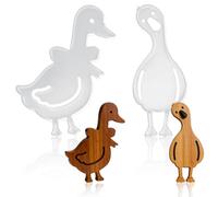 INFUNLY 2pcs Goose Router Template 5mm Thick Duck Acrylic Router Templates 8"x10.2"/4.3"x10.2" Clear Inlay Template Decorative Carving Acrylic Stencils for Woodworking DIY Crafts