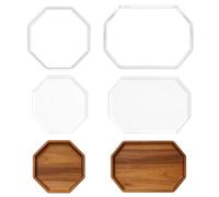 INFUNLY 2Pcs Octagonal Router Template 8.7x8.7 Inch/12.4x8.7 Inch Clear Acrylic Tray Inlay Template Woodworking Router Templates Transparent Curvy Tracing Stencils Router Guide Tool for DIY Crafts