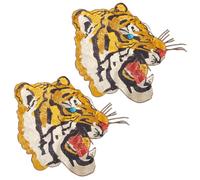 INFUNLY 2pcs Tiger Sequin Patch Wildlife Animal Embroidered Beaded Applique Patches Sew on Tiger Pattern Patches Badge for DIY Clothes T-Shirt Jeans Jacket Sweatshirt Pillow Handbag