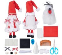 INFUNLY 2Sets DIY Santa Claus Kit for Beginners Handmade Gingerbread Man Dwarf Kit for Christmas Tree Hanging with Instruction Dwarf Kit for Starters Gnomes Santa Elf for Gift Decoration Crafts