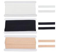 INFUNLY 3 Colors Corset Boning Casing 1CM / 0.39Inch Wide Nylon Plush Underwire Channeling Tape for Bra Corset Sewing Wedding Dress 10 Meters Each Color（Black, White, Skin Tone）