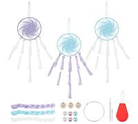 INFUNLY 3 Set Make Your Own Dream Catcher DIY Dream Catcher Making Kit Wind Whirlpool Dream catchers Rearview Mirror Dream Catcher for cars Bedroom Decoration Wall Hanging Ornament