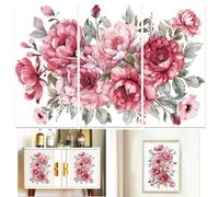 INFUNLY 3 Sheet Vintage Flowers Rub on Transfers for Crafts and Furniture 6x12 Vintage Rub on Floral Transfer Decals Flower Rub on Transfer Wall Stickers Waterproof for Scrapbook DIY Paper Home Decor