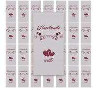 INFUNLY 30PCS/Set Iron on Labels Handmade with Love Sewing Labels with Love Embroidered Label Tags for Clothes 0.78x1.57'' Iron on Clothing Fabric Labels Polyester for DIY Knitting Crocheting Sewing