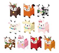 INFUNLY 3D Animal Cutting Dies DIY Gift Box Dies for Card Making Cute Rabbit Fox Candy Box Metal Die Cuts DIY Present Packing for Christmas Halloween Party Supply