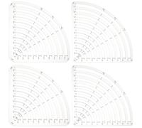 INFUNLY 4 Pcs Circle Radius Master Template Guide 0.25~5" Acrylic Arc Stencil Clear Rounded Corner Sewing Tool 2 Sizes Curved Corner Cutter Quilting Ruler for Patchwork DIY Craft 3 MM Thick