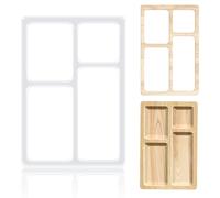 INFUNLY 4 Pocket Valet Tray Acrylic Router Template 7.8X5.1 Rectangle Router Templates Transparent Router Inlay Template Curvy Tracing Stencils for Student Painting Woodworking Projects