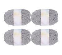 INFUNLY 4 Roll Shimmering Cotton Yarn Silver Sparkling Floss Crochet Strings with Easy-to-See Stitches 2.5mm Round Hollow Yarn for Beginner 7 Oz Glitter Sewing Thread for Sweater Amigurumi