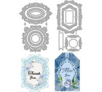 INFUNLY 4 Styles/Set Vintage Lace Frame Die Cut Oval Label Tag Cutting Dies for Card Making DIY Scrapbooking Photo Album Decor