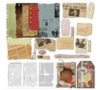 INFUNLY 44 Pcs Torn Edge Die Cuts for Card Making Vintage Embossing Cutting Dies 4.33x7.72 Metal Frame Cut Templates Notes Frames Cutting Dies for DIY Scrapbooking Card Photo Album Craft