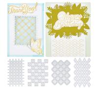 INFUNLY 4pcs Background Hot Foil Plate Metal Hot Foil Plate Plaid Glimmer Hot Foil Plate for Embossing Scrapbooking Decor Cards Making