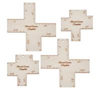 INFUNLY 4Pcs Wood Box Corner Template Kit Boxy Bags Templates with Sizes 0.75"-2.5" for Sewing Wood Quilting Templates Boxed Corner Template Sewing Tools for Beginners Curve Bag Zip Pocket DIY Sewing