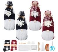 INFUNLY 4Sets DIY Christmas Socks Gnome Santa Kit for Beginners Complete Christmas Socks Gnome Kit for Adults Kids Starters to Learn with Instruction Handmade Christmas Gnome Kit Gift Decor Crafts