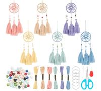 INFUNLY 6 Set DIY Small Dream Catcher Kit - Colorful Mini Making Kit for Bohemian Handmade Keychain, Bag Pendant, Car Mirror Hanger, Backpack Charm, Wall and Bedroom Decor