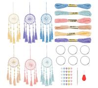 INFUNLY 6 Set Small DIY Dream Catcher Kit Mini Dream Catcher Making Kit for Bag Pendant Colorful Yarn Dream Catcher Handmade for Key Chain Car Mirror Hanger