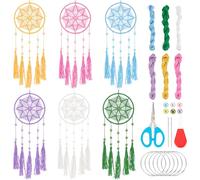 INFUNLY 6 Set Small Dream Catchers Bulk Simple Weaving DIY Mini Dream Catcher Kit Make Your Own Dream Catcher Kit for Adults with Instruction for Bag Pendant Car Mirror Decor Backpack Charm