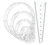 INFUNLY 6pcs Circle Acrylic Quilting Template 2-6 Inch Transparent Patch Stencil Ruler 1-9.5 inch Trapezoid Quilting Templates Dresden Plate Template Ruler for Drawing Cutting Sewing Clothing Design