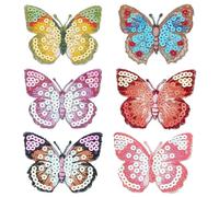 INFUNLY 6pcs Sequin Butterfly Iron on Patches Sew on Butterfly Patches 6 Colors Butterfly Applique Butterfly Embroidery Patches Badges for Clothes Bag Jacket Pants Shoes DIY Projects
