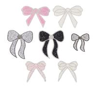 INFUNLY 7pcs Bow Knot Rhinestone Patches 7 Colors Bow Knot Crystal Bling Patches Iron on Glitter Patches Applique Butterfly Fabric Patches for Clothing Repair Jacket Backpack Jean Hat Bag Decoration