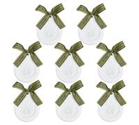 INFUNLY 8 Pcs Plaster Essential Oil Diffusers Hanging Flower Passive Diffuser for Car 4 Scents Non-Electric Flower Air Freshener 2.6x3x0.3" White Ceramic Stone Diffuser for Car Office Home Gift